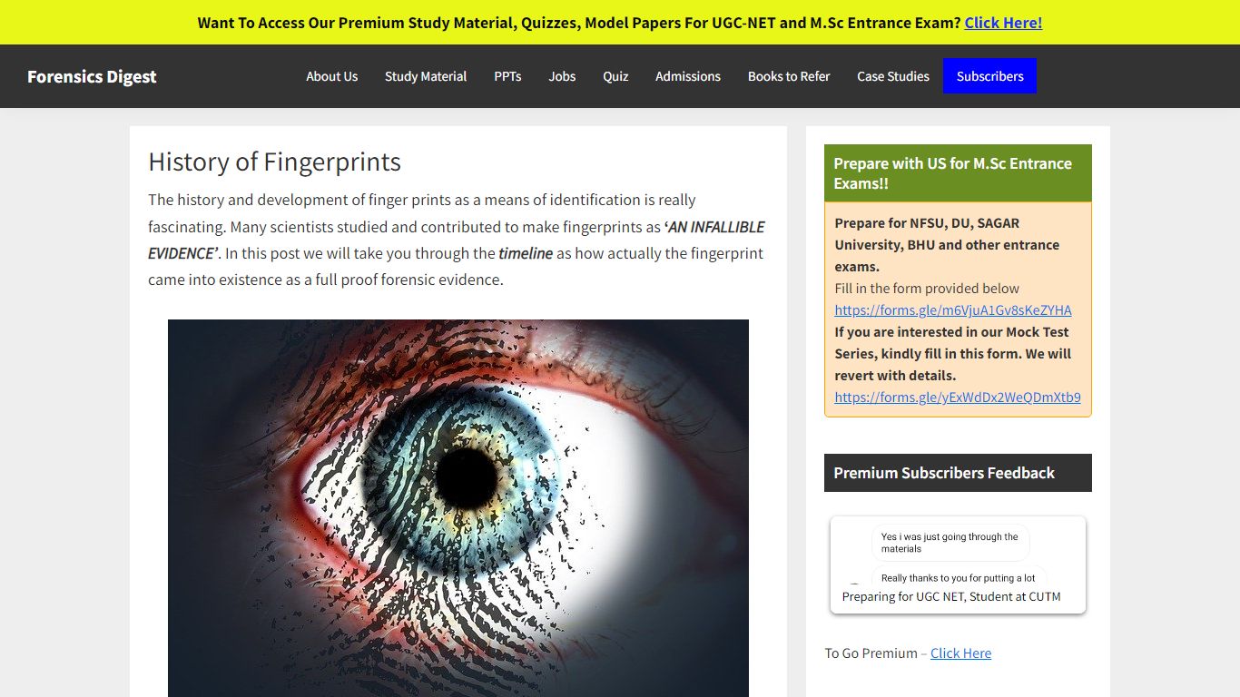 History of Fingerprints - Forensics Digest